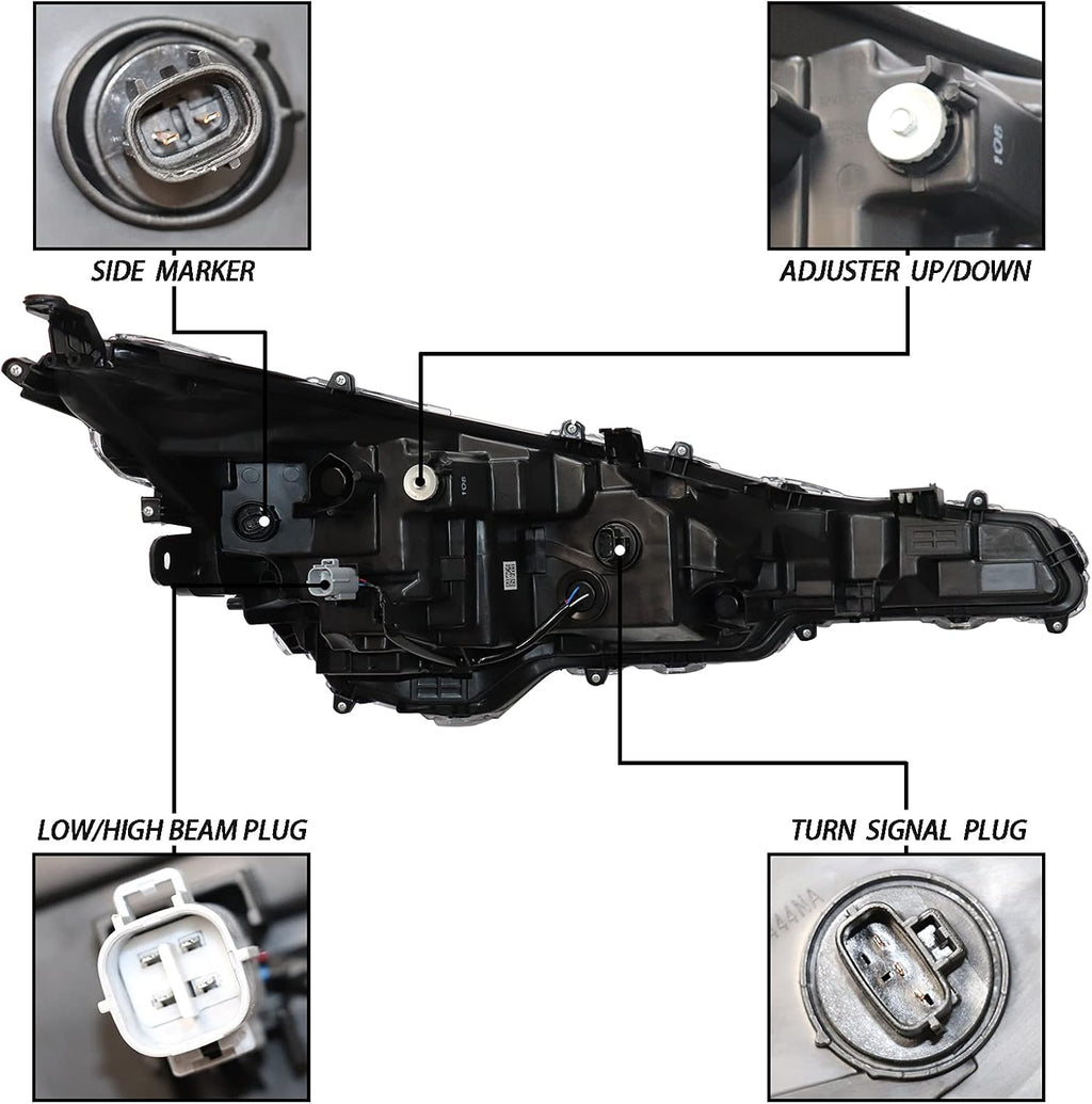 Driver Side Headlight Assembly for 2020-2021 Toyota Corolla L LE W964259