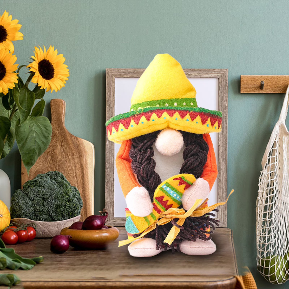 Wide Brimmed Hat Dwarf Doll Decoration N894