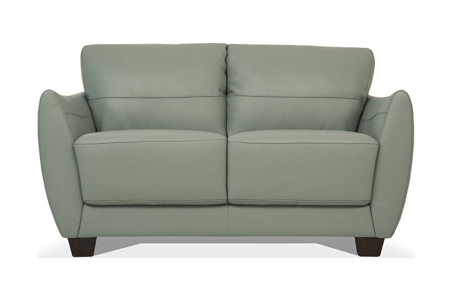 Pale Green Leather Love Seat X553038