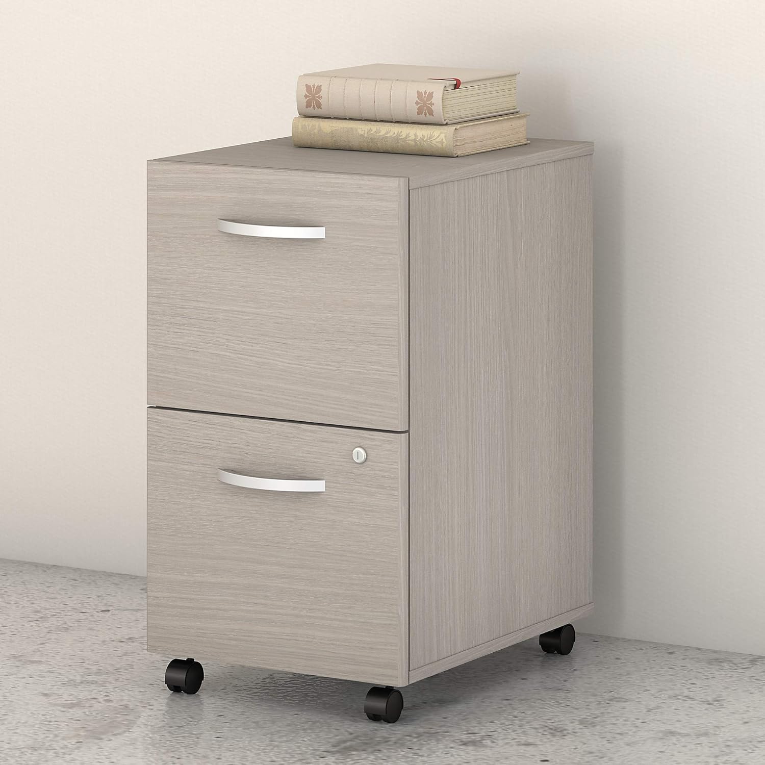 2 Drawer Mobile File Cabinet, Sand Oak F492