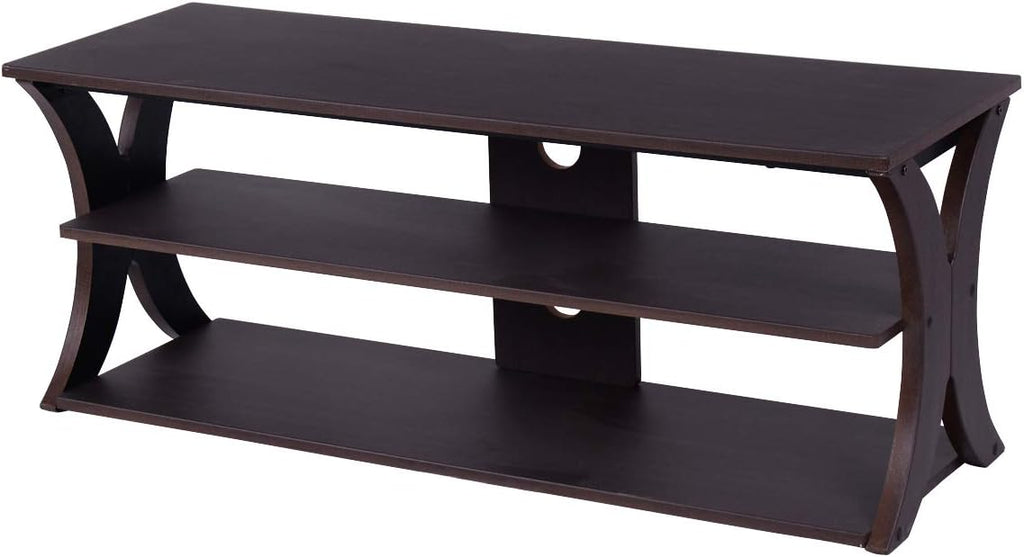 3-Tier TV Stand Storage Console with Storage Shelves (Wood Top) G1376