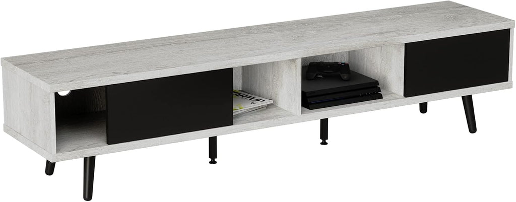 Gray Walnut 70 Inch TV Stand with Storage R4955