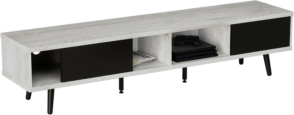 Gray Walnut 70 Inch TV Stand with Storage R4955