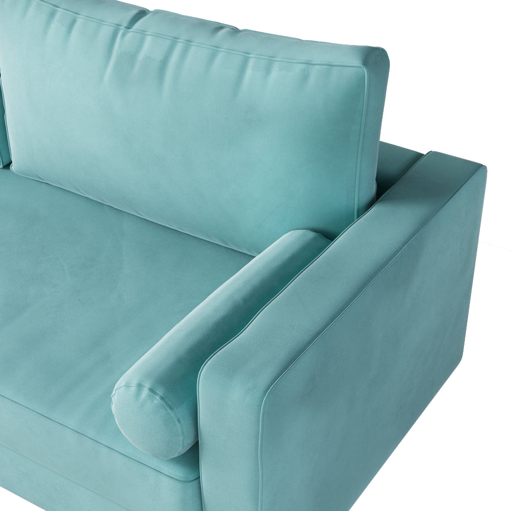 Modern Green Velvet Double Seat Sofa I56357