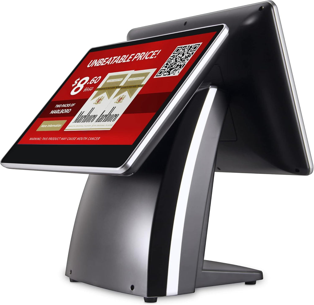 Cash Register Terminal with 15-inch Flat Touch Screen and 15-inch Customer-Facing Screen F20964