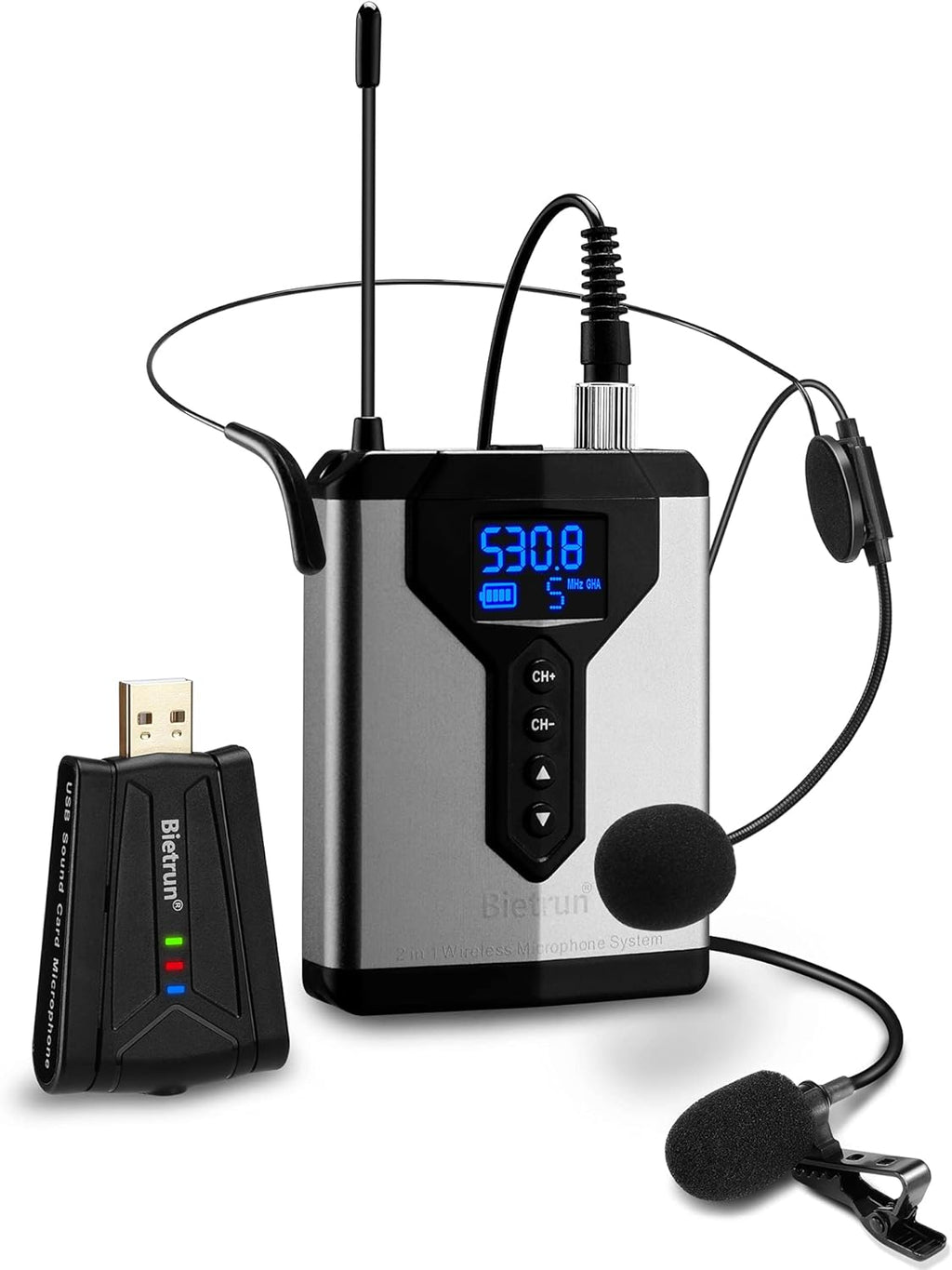 Wireless USB Microphone for Computer, 98 feet, Plug & Play J2268
