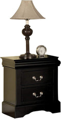 2 Drawers Black Wooden Nightstand D79390