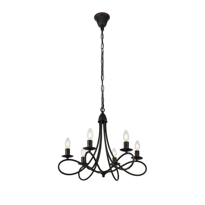 Polished Nickel 6-Light Candle-Style Chandelier U581269