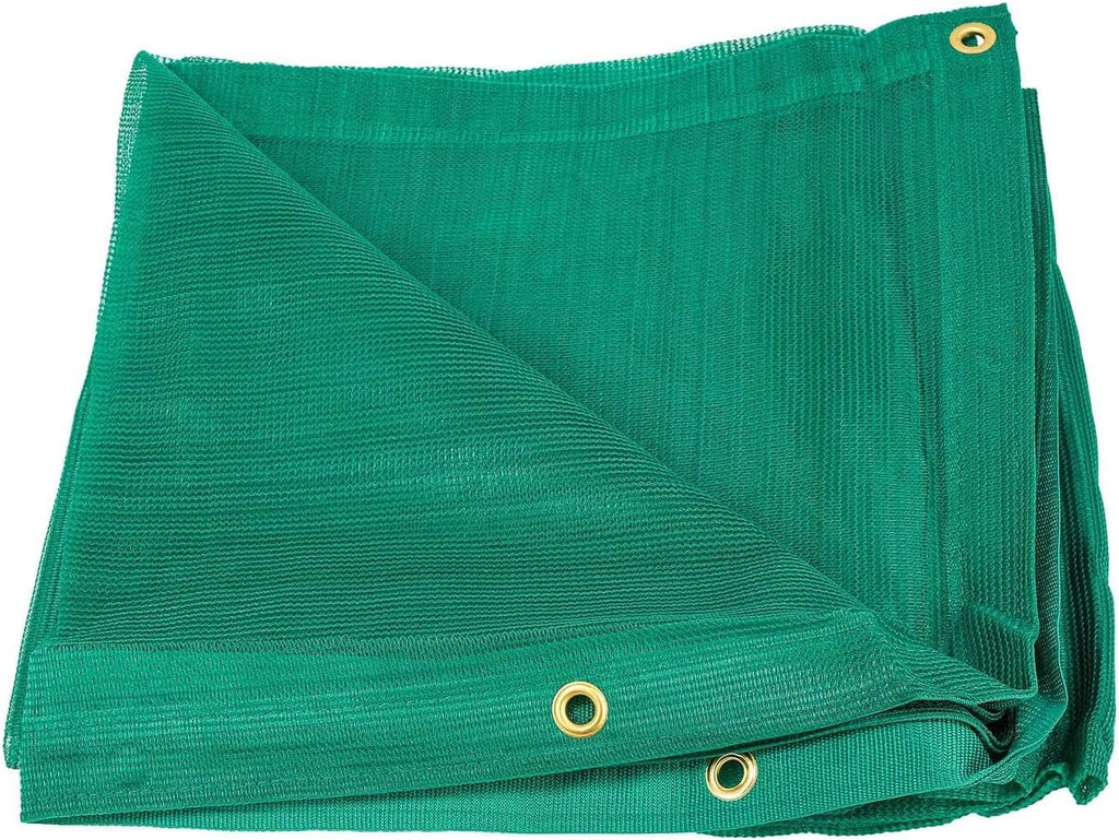 Green 10' x 22' Heavy Duty 6 Oz 70% Shade Mesh Tarps with Grommets Pack of 2 Z986