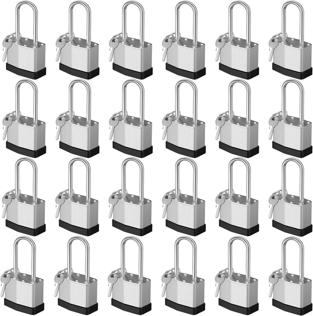 24 Padlocks Keyed Alike, 48 Keys, Pick Resistant Brass Pin Cylinder Padlock F702728