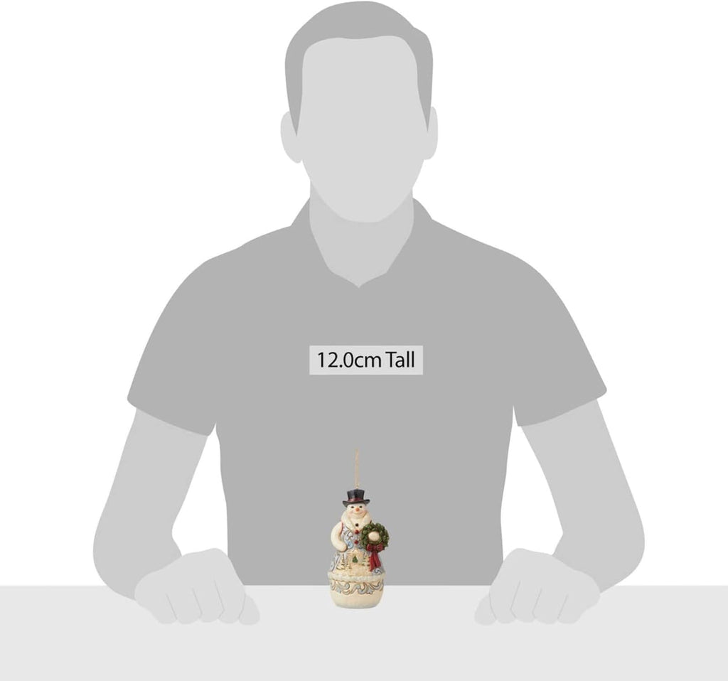 Victorian Snowman With Wreath Ornament C2226