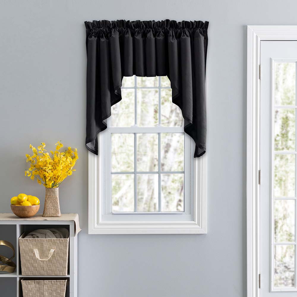 Black Fabric Lined Swag Set 126"x63" P31190