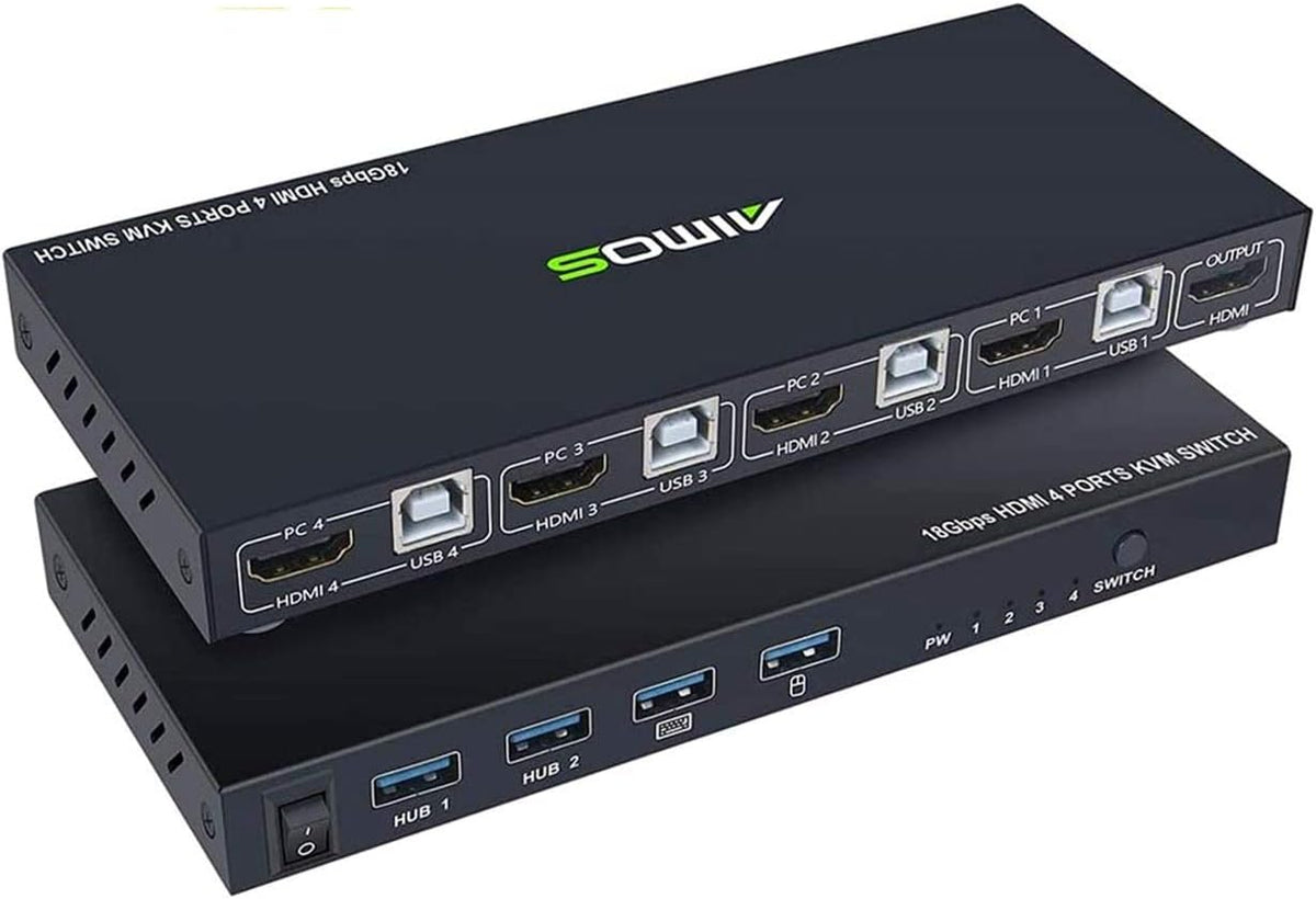 KVM Switch HDMI 4 Port Box with USB Hub Port, 4K@60Hz M69706