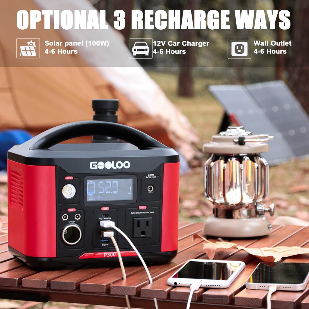 Portable Power Station 626Wh 600W AC Outlets Lithium Battery Y911