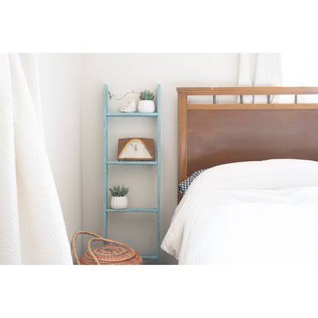 Turquoise 5 Foot Decorative Bookcase Ladder K5360