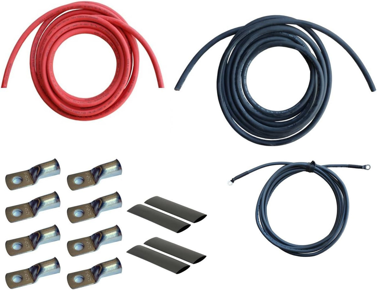 4/0 Gauge AWG Power Inverter Battery Cable Wire Kit (4 Feet Black + 4 Feet Red) G991813