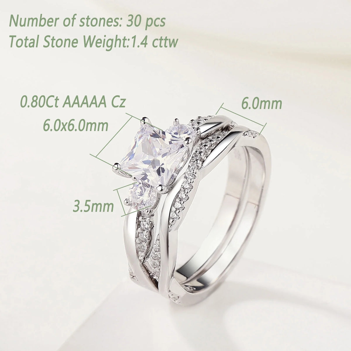 Sterling Silver CZ Ring Size 8.5 E172331