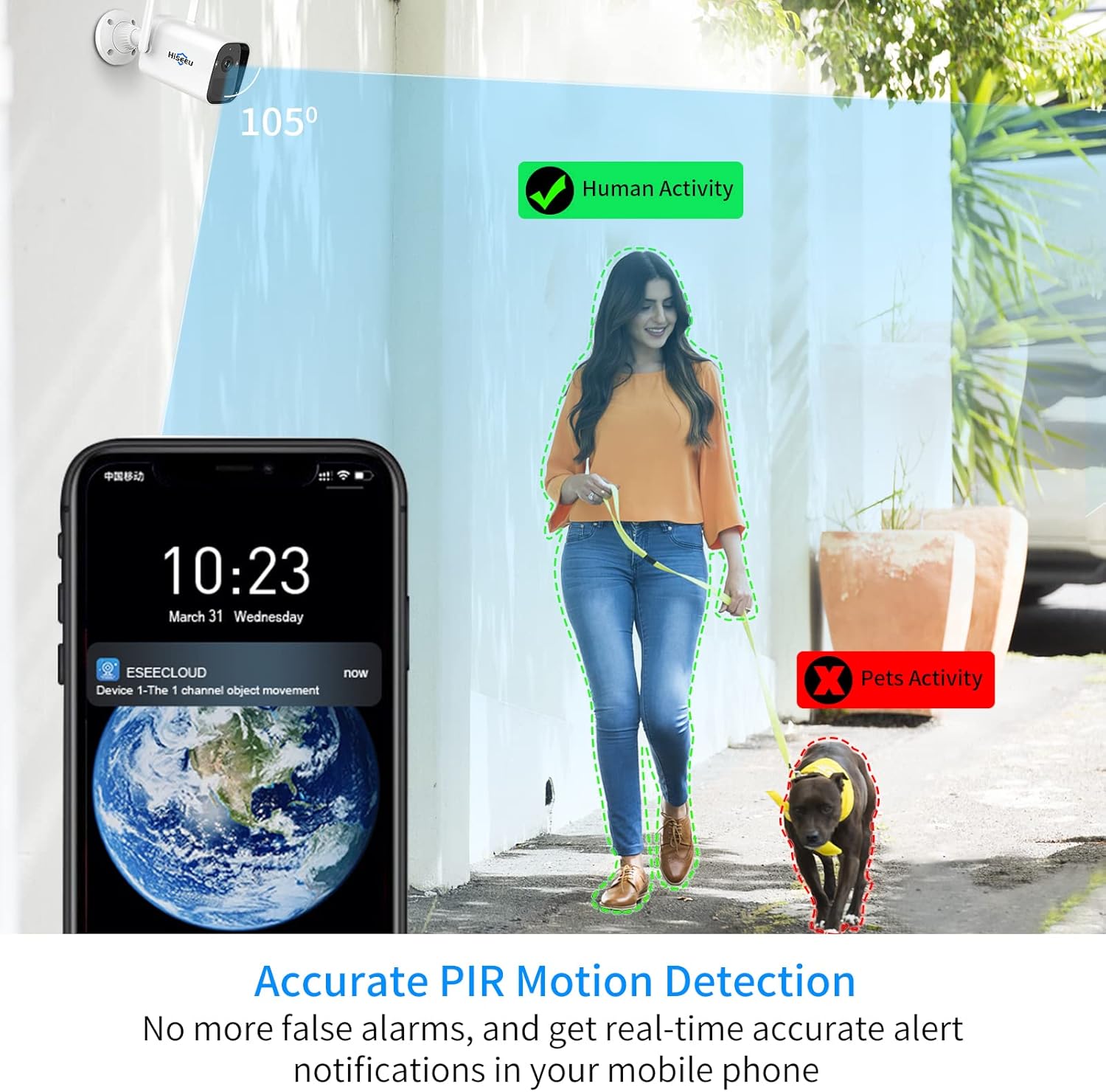 3MP Rechargeable Battery Powered Security Camera with 2 Way Audio N39493
