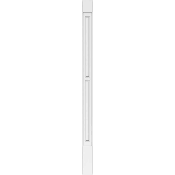 Two Equal Raised Panel PVC Pilaster with Standard Capital and Base (Pair) E83679