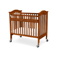 Slatted Wood and Metal Crib with Casters and Safety Gate Brown B827300