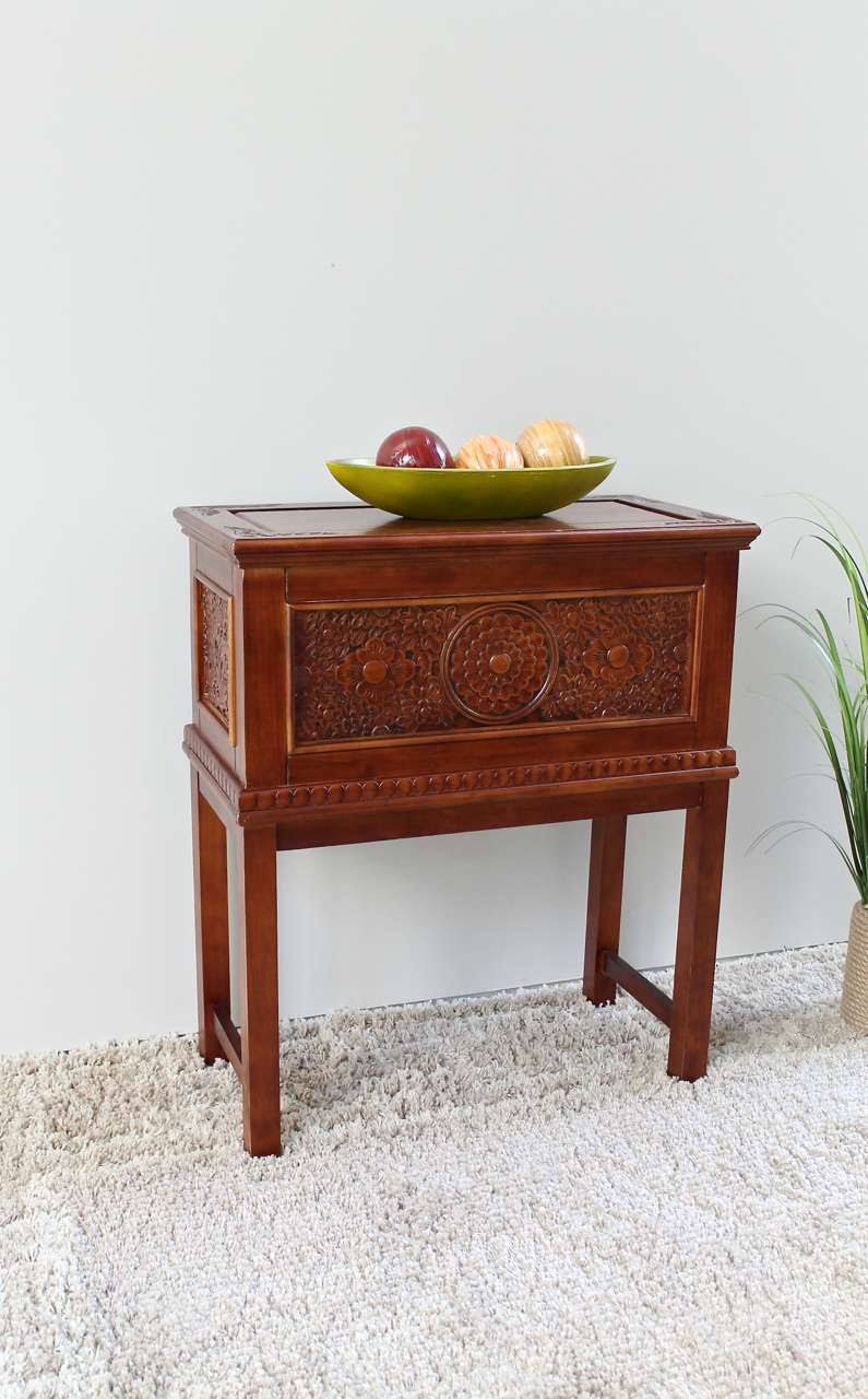 Windsor Carved Wood Trunk on Stand B1524