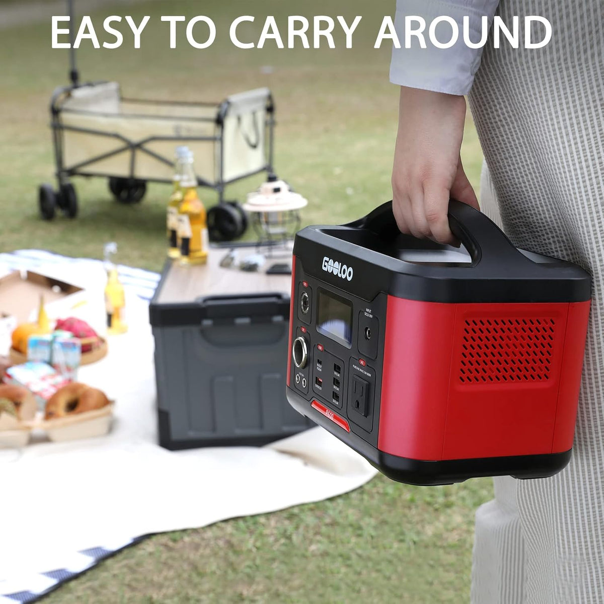 Portable Power Station 626Wh 600W AC Outlets Lithium Battery Y911