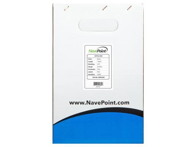 Cat5e 1000ft UTP Solid 24AWG Black Network Ethernet Bulk Wire L886317