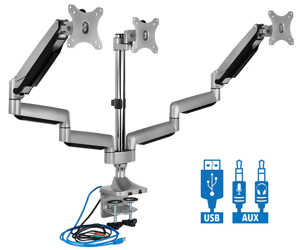 Triple Monitor Desk Mount with USB and Audio Ports G34141