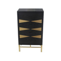 Black & Gold 4 Drawer Side Table R2734