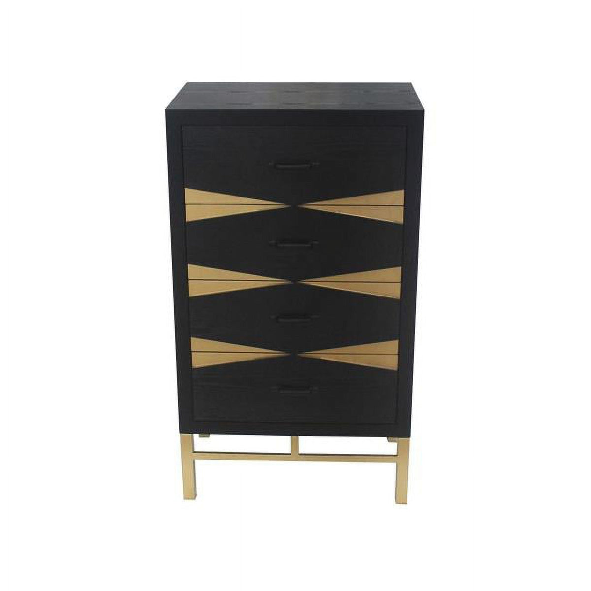 Black & Gold 4 Drawer Side Table R2734