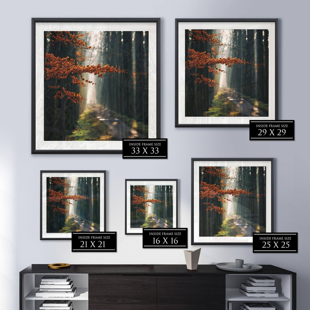 Three-Framed Giclee Print 28x28 X312629