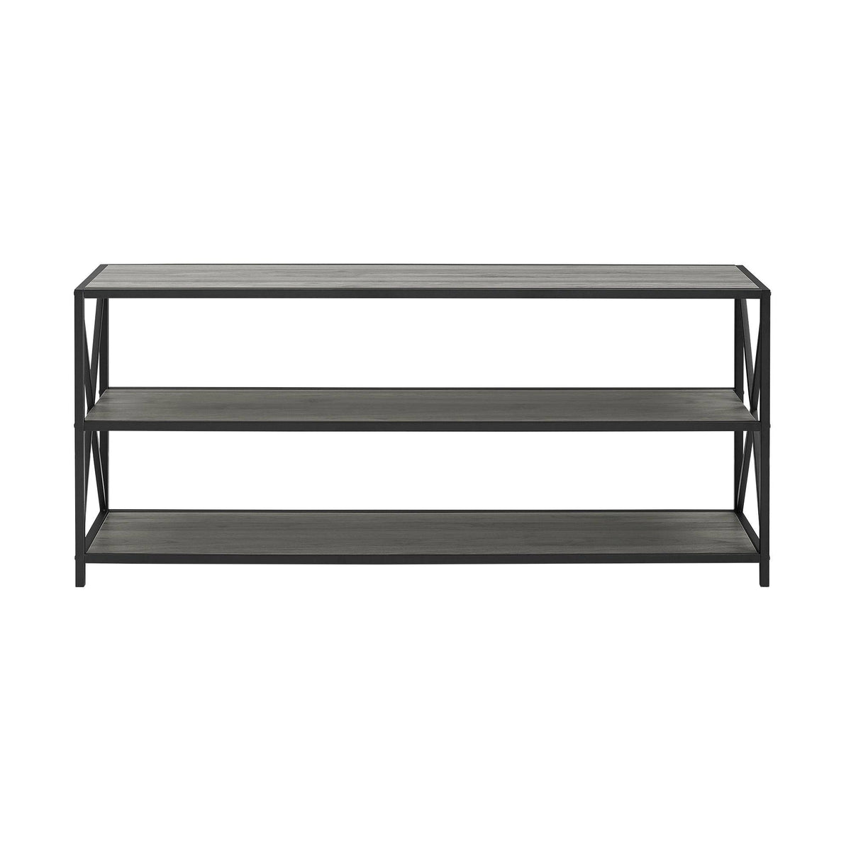 Dark Walnut / Black Metal X-Frame Bookshelf E971389