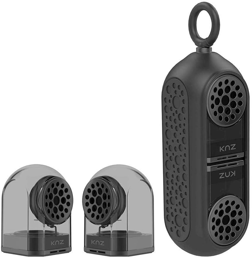 Portable Bluetooth True Wireless Speakers with Magnetic Connectable Base, Gray, Pack of 2 N90146