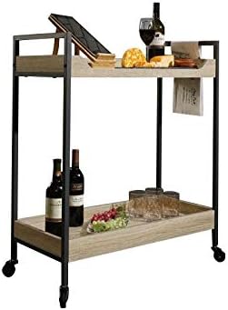 Modern Metal Frame Bar Cart with Storage Shelves C8430