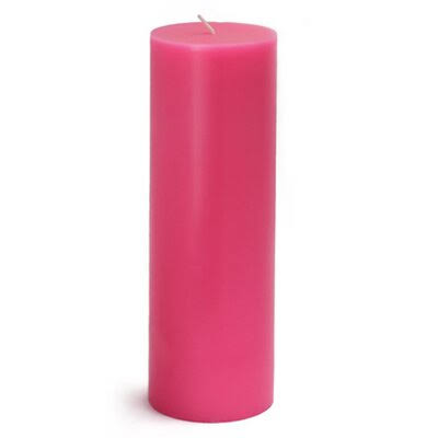 Hot Pink Unscented Paraffin Pillar Candle, Set of 12 T237