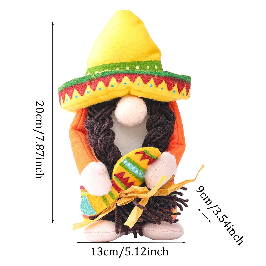 Wide Brimmed Hat Dwarf Doll Decoration N894
