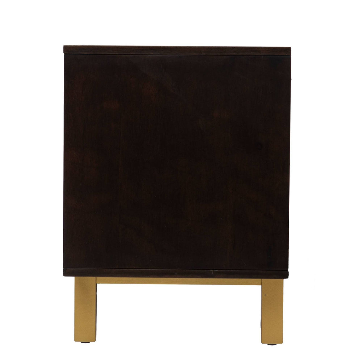 Sliding Door Media Stand Brown Gold Natural Y77841