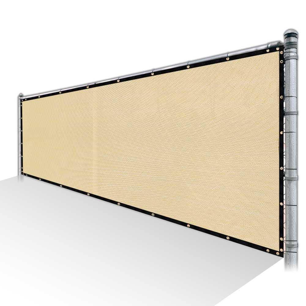 Beige Privacy Fence Screen Mesh with Reinforced Grommets H1231
