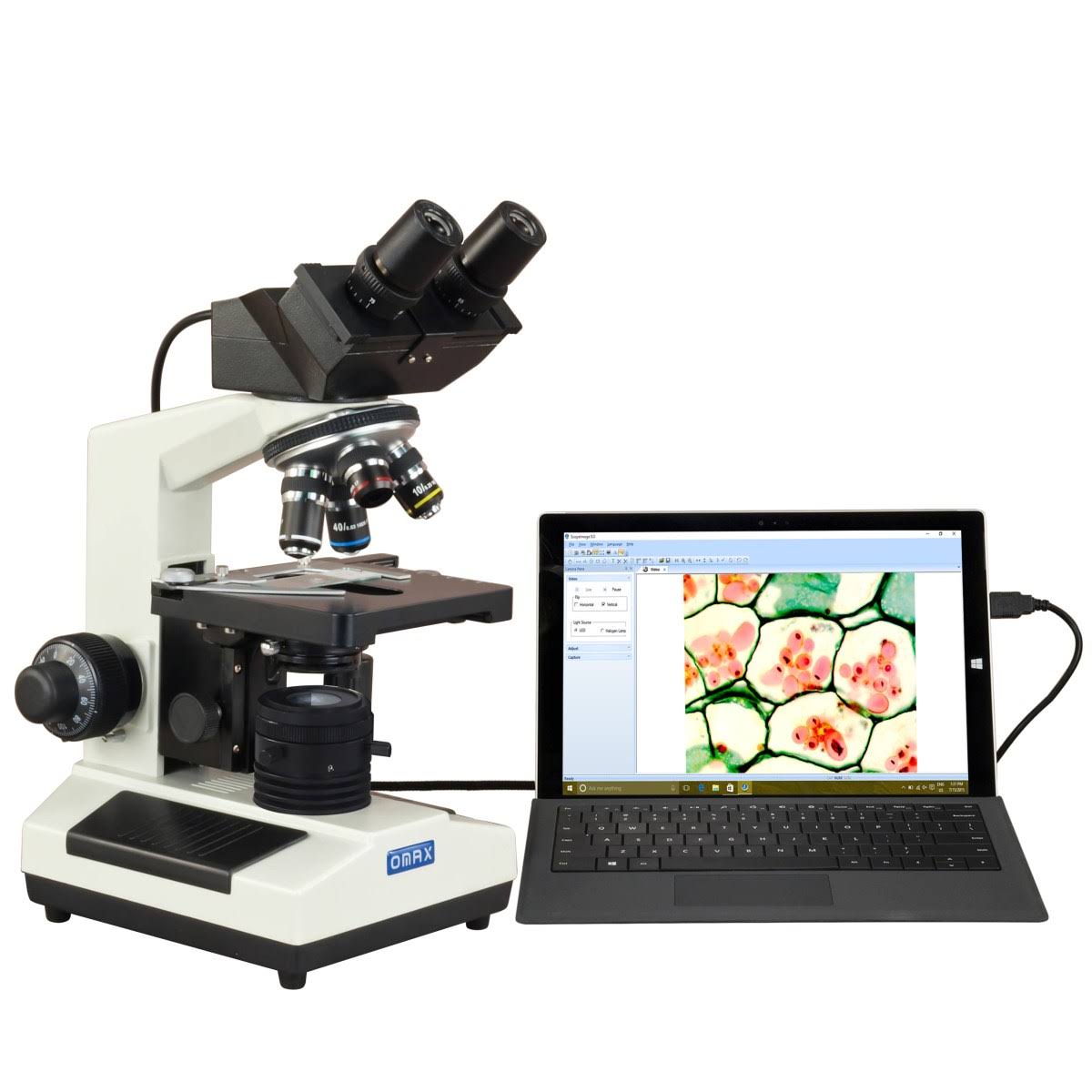 40X-2500X Binocular Compound Microscope with 3.0MP USB Camera U773