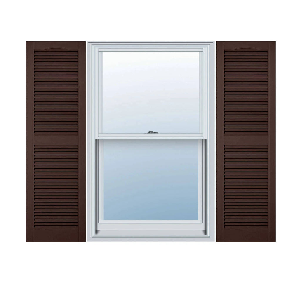 12x22W x 52x22H Vinyl Open Louver Shutters with Shutter-Loks (Per Pair) N8751