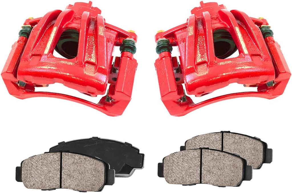 Red Powder Coated Caliper Assembly with Ceramic Brake Pads A749331