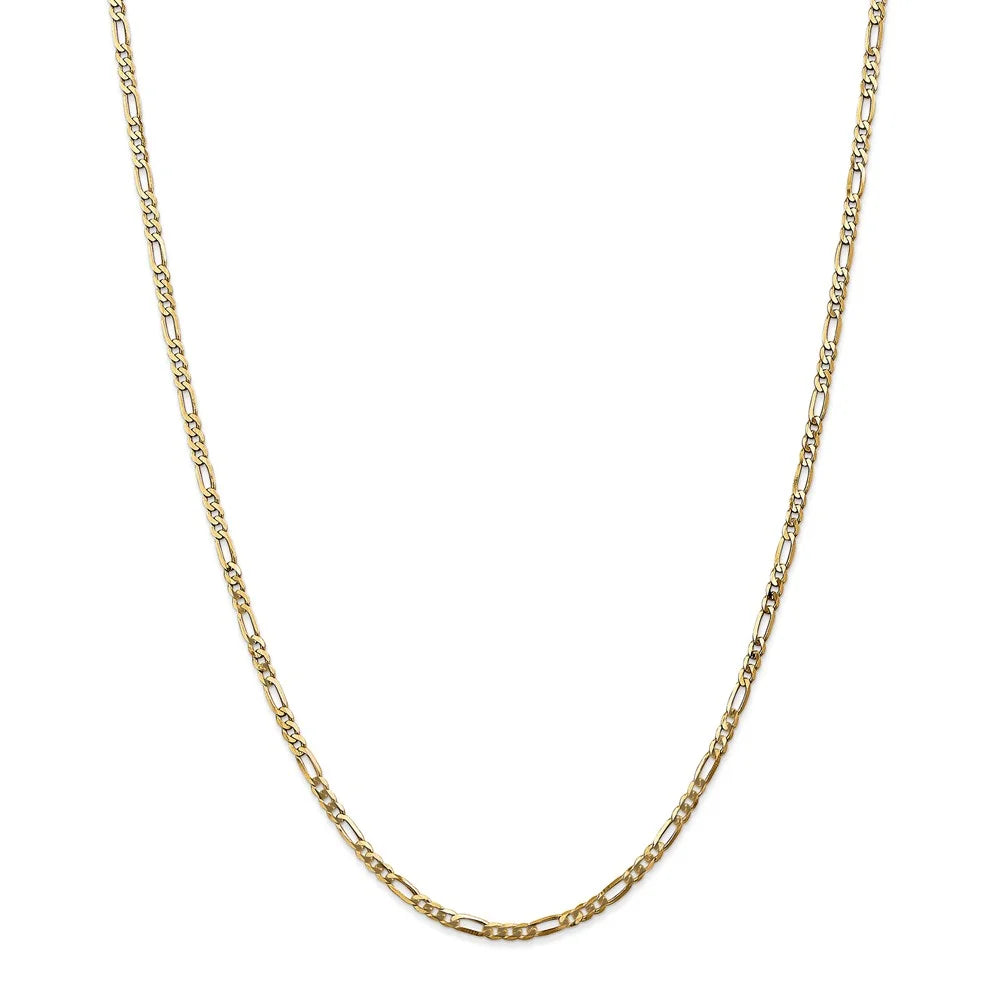 14kt Yellow Gold Flat Figaro Chain 24 inch Lobster Clasp P899849