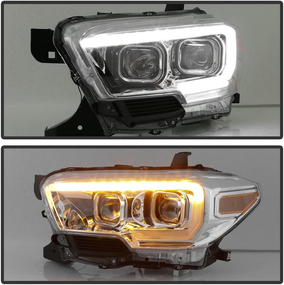 Chrome LED Sequential Signal DRL Headlamps for 2016-2018 Toyota Tacoma SR M355514