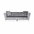 Smoke Silver 3 Seater Velvet Sofa U98504