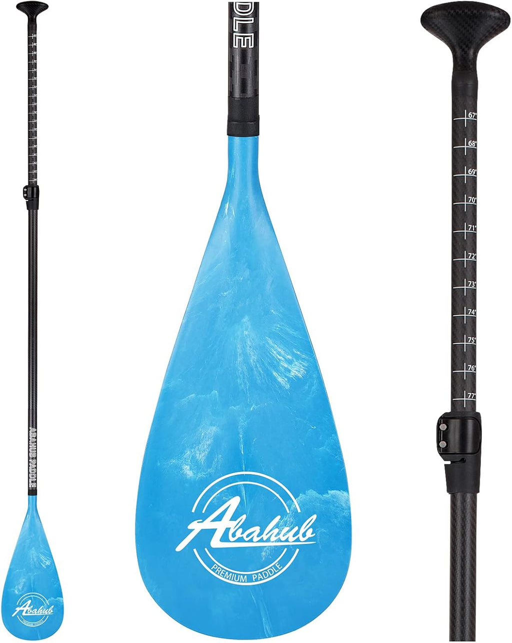 Carbon SUP Paddles, 3-Piece Adjustable Carbon Fiber Shaft 68 - 84, with Carrying Bag M144253
