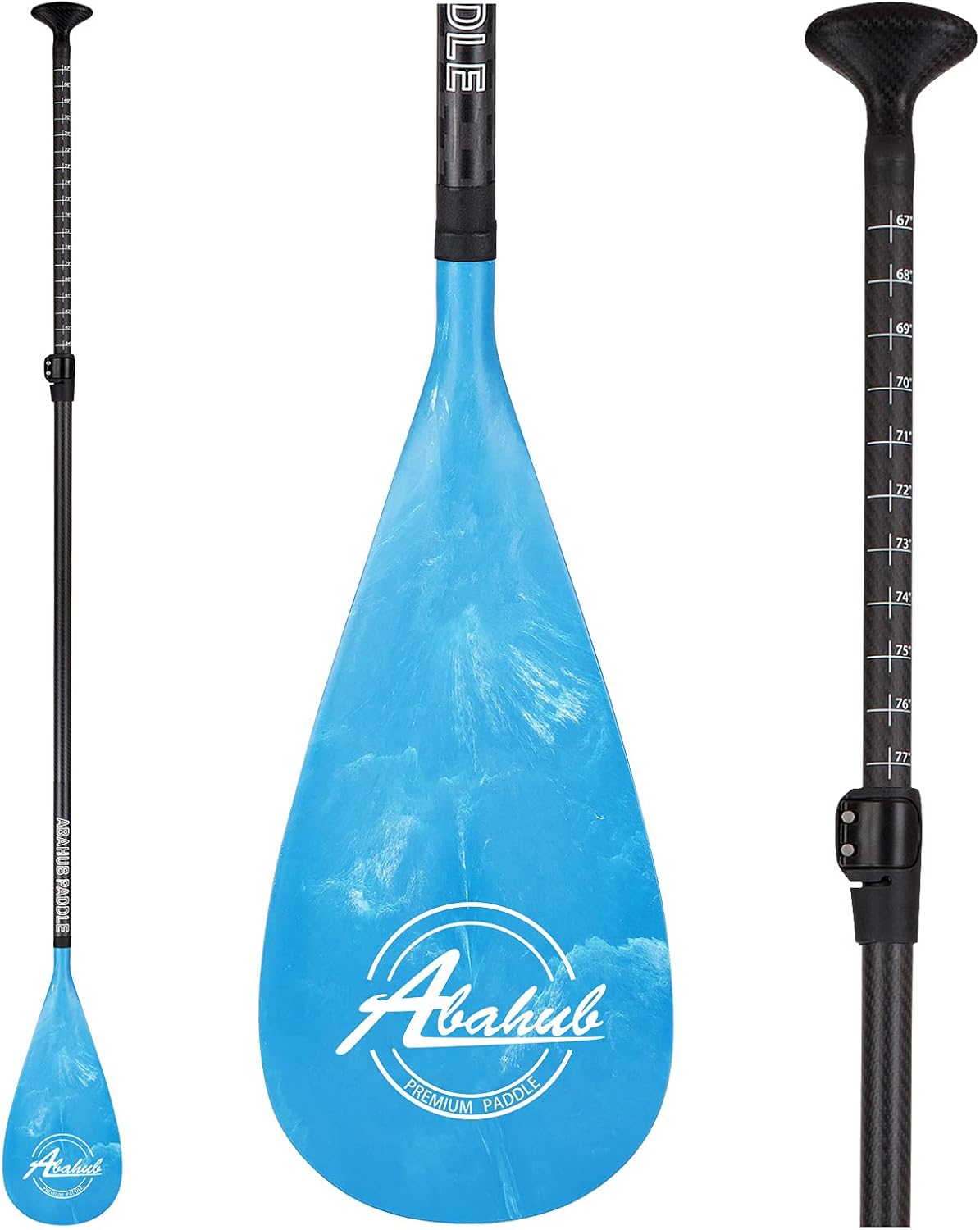 Carbon SUP Paddles, 3-Piece Adjustable Carbon Fiber Shaft 68 - 84, with Carrying Bag M144253