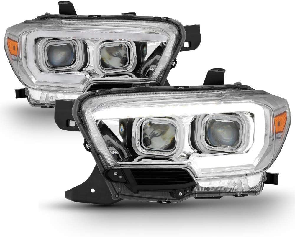 Chrome LED Sequential Signal DRL Headlamps for 2016-2018 Toyota Tacoma SR M355514