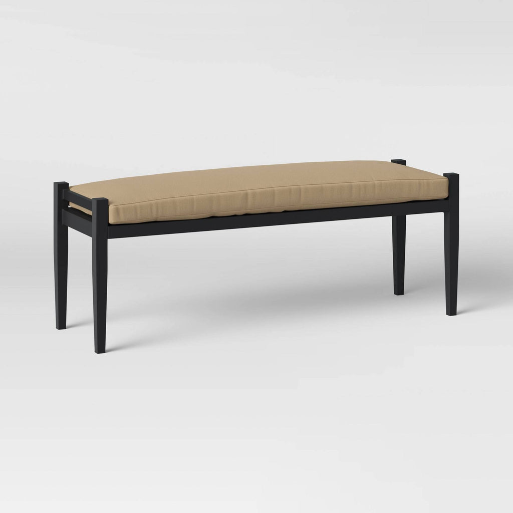Tan Metal Patio Dining Bench P5537