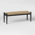 Tan Metal Patio Dining Bench P5537