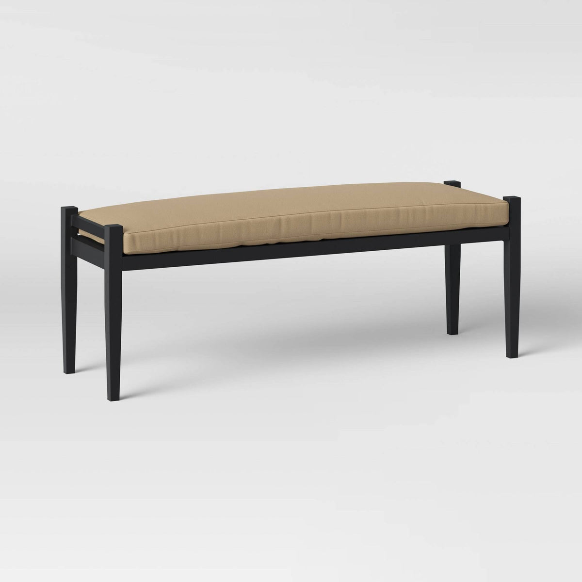 Tan Metal Patio Dining Bench P5537